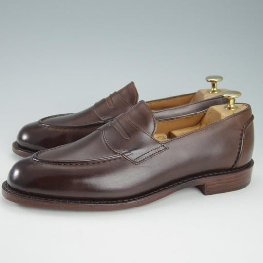 未使用★(米)アレンエドモンズ 7.5D【★(米)ラルフローレン別注/POLO Ralph Lauren】コインローファー/カーフ/濃茶/ALLEN EDMONDS★g770
