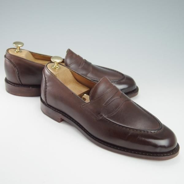 未使用★(米)アレンエドモンズ 7.5D【★(米)ラルフローレン別注/POLO Ralph Lauren】コインローファー/カーフ/濃茶/ALLEN EDMONDS★g770