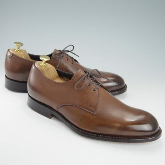 未使用★(英)グレンソン 8F【定価￥93,500-★G-ONEライン/G1】37705/プレーントゥ/Vフロント/カーフ/茶/メンズ/GRENSON★g771