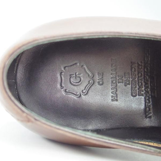 未使用★(英)グレンソン 8F【定価￥93,500-★G-ONEライン/G1】37705/プレーントゥ/Vフロント/カーフ/茶/メンズ/GRENSON★g771