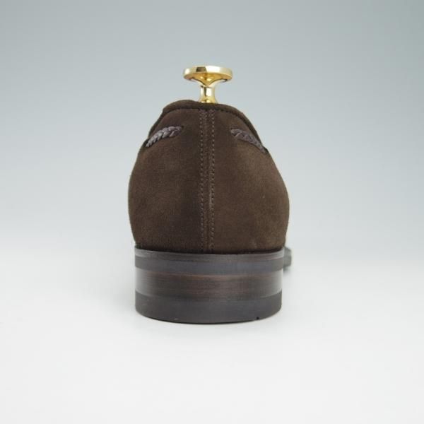 新品★三陽山長 SIZE 7【定価￥75,900-★鹿一郎/R2013ラスト】タッセルローファー/スエード/濃茶/メンズ/SanyoYamacho★g772