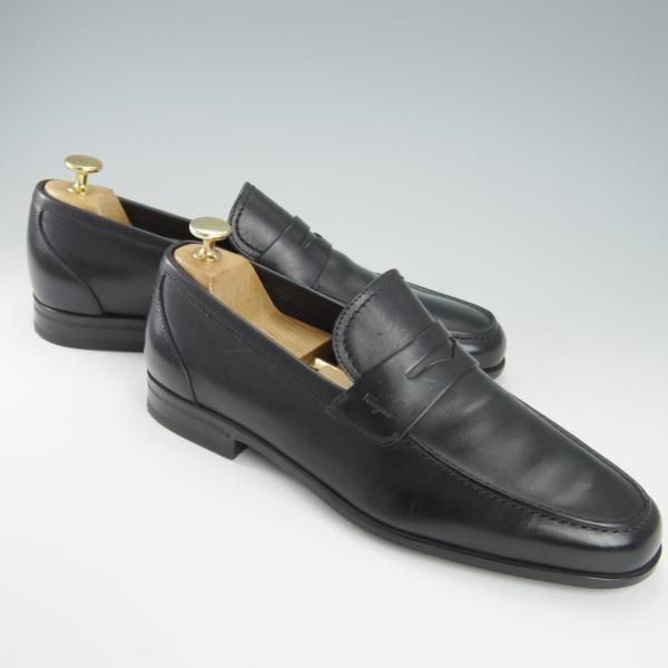 極美品★(伊)サルヴァトーレ・フェラガモ 8.5EE【★コインローファー/カーフ】スリッポン/黒/メンズ/Salvatore Ferragamo★g773