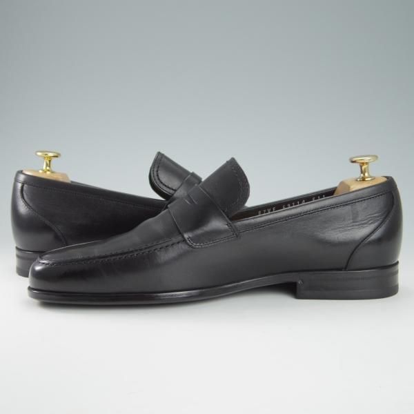 極美品★(伊)サルヴァトーレ・フェラガモ 8.5EE【★コインローファー/カーフ】スリッポン/黒/メンズ/Salvatore Ferragamo★g773