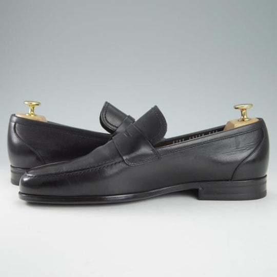 極美品★(伊)サルヴァトーレ・フェラガモ 8.5EE【★コインローファー/カーフ】スリッポン/黒/メンズ/Salvatore Ferragamo★g773