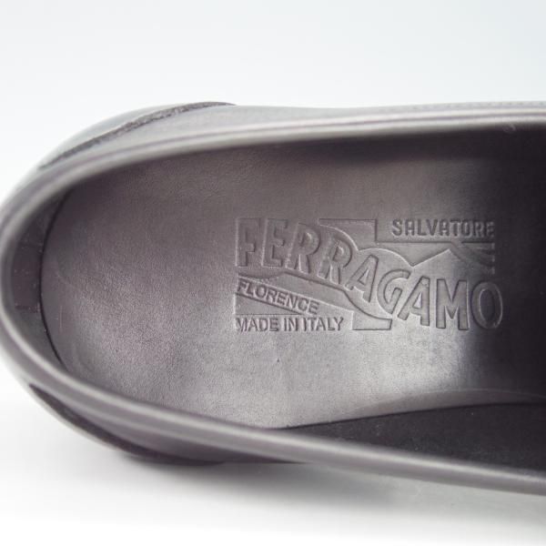 極美品★(伊)サルヴァトーレ・フェラガモ 8.5EE【★コインローファー/カーフ】スリッポン/黒/メンズ/Salvatore Ferragamo★g773