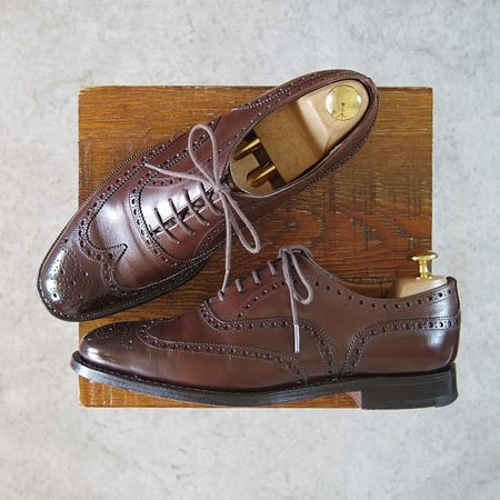 ★チャーチ 55F/UK5.5【チェットウィンド同系モデル★SANDRINGHAM/173ラスト】フルブローグ/カーフ/濃茶/メンズ/Church's★g777