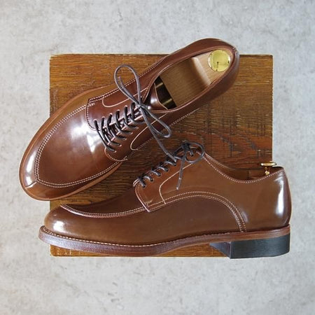 極美品★Makers/メイカーズ SIZE 7.5【現行定価￥114,950-★茶系コードバン仕様/BOURBON/ホーウィン社】CDVN-02/Vチップ★g779