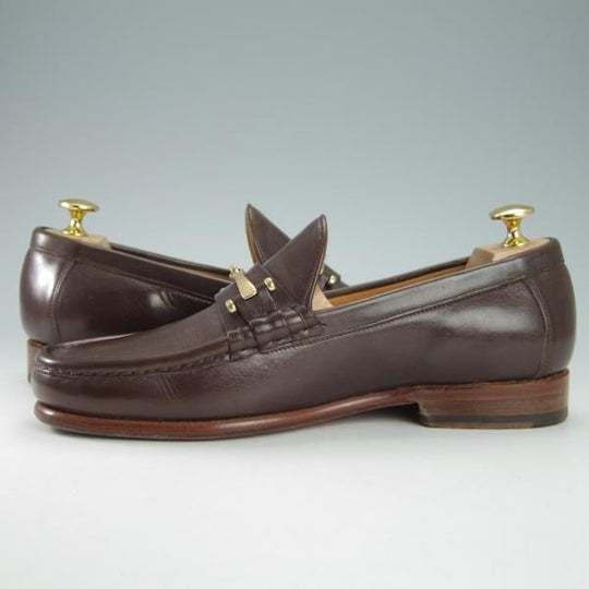 美品★(伊)F.LLIジャコメッティ SIZE 40【現行定価10万円程度★ビットローファー/FG291】カーフ/MARRONE/茶/Giacometti★g780