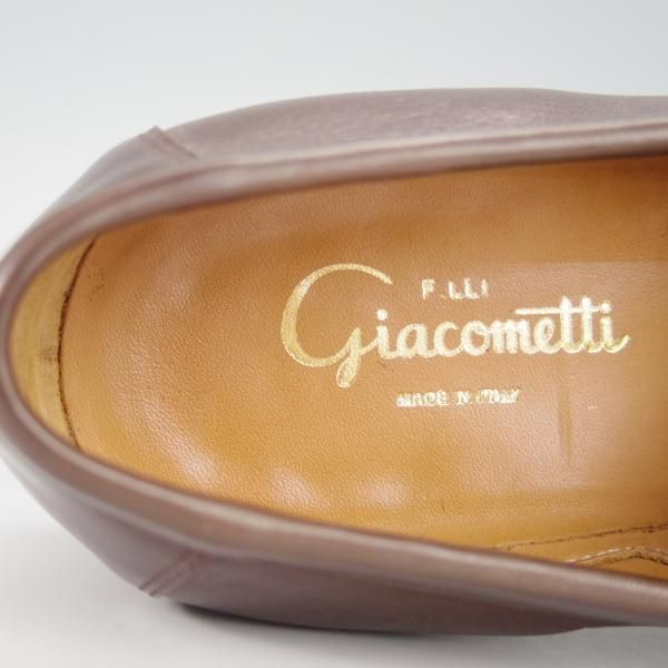 美品★(伊)F.LLIジャコメッティ SIZE 40【現行定価10万円程度★ビットローファー/FG291】カーフ/MARRONE/茶/Giacometti★g780