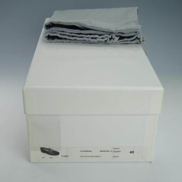 美品★(伊)F.LLIジャコメッティ SIZE 40【現行定価10万円程度★ビットローファー/FG291】カーフ/MARRONE/茶/Giacometti★g780