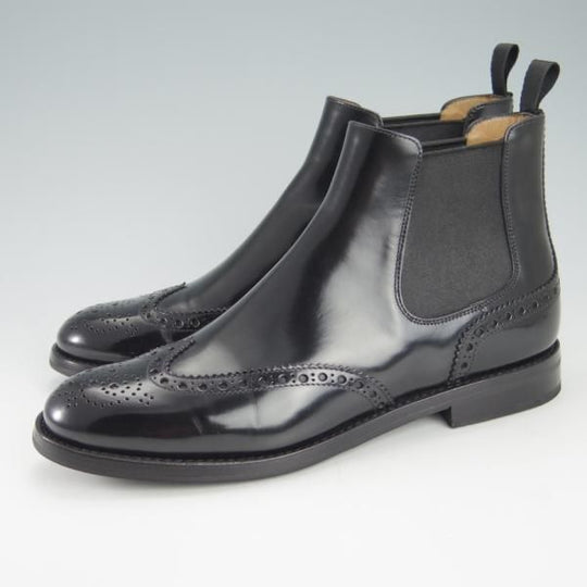 極美品★チャーチ(レディース) SIZE 37【定価￥130,900-★KETSBY WG/サイドゴアブーツ】ポリッシュドバインダーカーフ/黒/Church's★g781