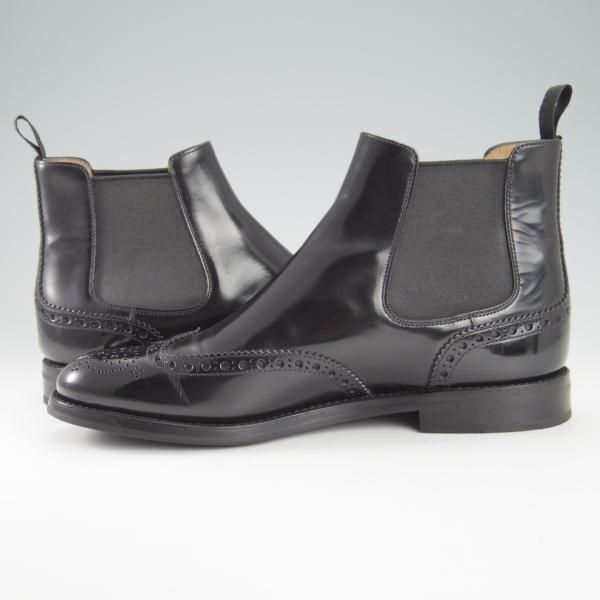 極美品★チャーチ(レディース) SIZE 37【定価￥130,900-★KETSBY WG/サイドゴアブーツ】ポリッシュドバインダーカーフ/黒/Church's★g781