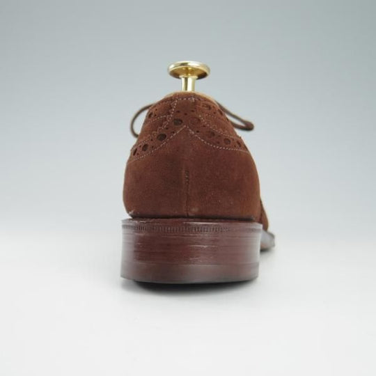 美品★チャーチ 65F/UK6.5【旧チャーチ★アンテロープ革/REAL CAPE BUCK/73ラスト】3都市ロゴ/フルブローグ/スエード/茶/Church's★g786