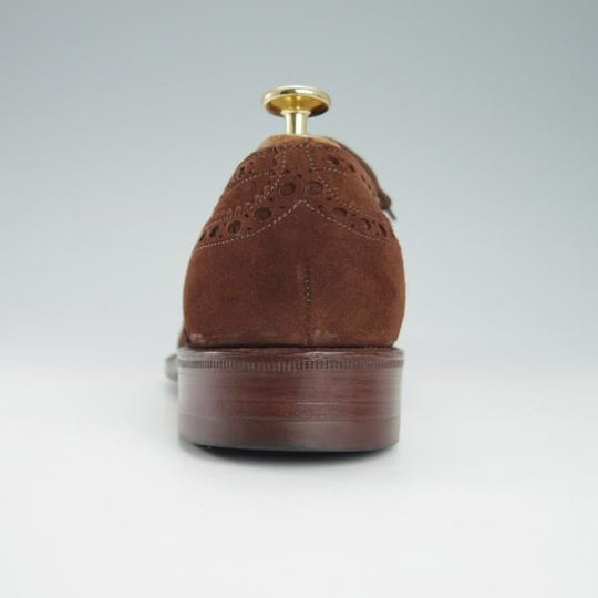 美品★チャーチ 65F/UK6.5【旧チャーチ★アンテロープ革/REAL CAPE BUCK/73ラスト】3都市ロゴ/フルブローグ/スエード/茶/Church's★g786