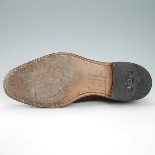 美品★チャーチ 65F/UK6.5【旧チャーチ★アンテロープ革/REAL CAPE BUCK/73ラスト】3都市ロゴ/フルブローグ/スエード/茶/Church's★g786