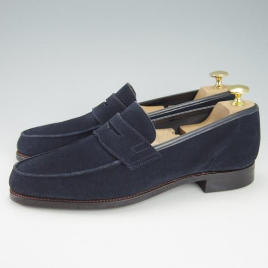 極上★クロケット&ジョーンズ 6E【ダイナイトソール仕様★ユナイテッドアローズ別注/ANTON】コインローファー/紺/Crockett&Jones★g787