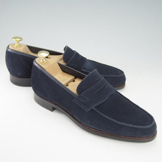 極上★クロケット&ジョーンズ 6E【ダイナイトソール仕様★ユナイテッドアローズ別注/ANTON】コインローファー/紺/Crockett&Jones★g787