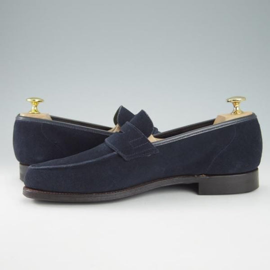 極上★クロケット&ジョーンズ 6E【ダイナイトソール仕様★ユナイテッドアローズ別注/ANTON】コインローファー/紺/Crockett&Jones★g787