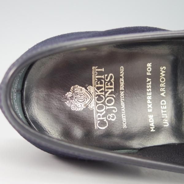 極上★クロケット&ジョーンズ 6E【ダイナイトソール仕様★ユナイテッドアローズ別注/ANTON】コインローファー/紺/Crockett&Jones★g787