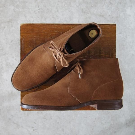 ★クロケット&ジョーンズ 6E【貴重★(英)ジョージ・クレバリー別注/チャッカブーツ】スエード/茶/GEORGE CLEVERLEY/Crockett&Jones★g788