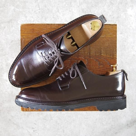 極美品★WH/ダブルエイチ SIZE 7【定価￥52,800-★(仏)アノネイ社/ボカルーカーフ】WH0001/プレーントゥ/Vocalou/濃茶/メンズ★g791