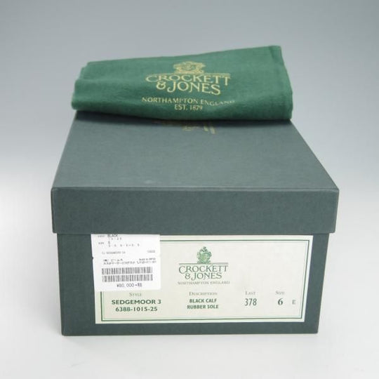 極美品★クロケット&ジョーンズ 6E【定価￥88,000-★ダイナイトソール/SEDGEMOOR 3】378ラスト/プレーントゥ/黒/Crockett&Jones★g793