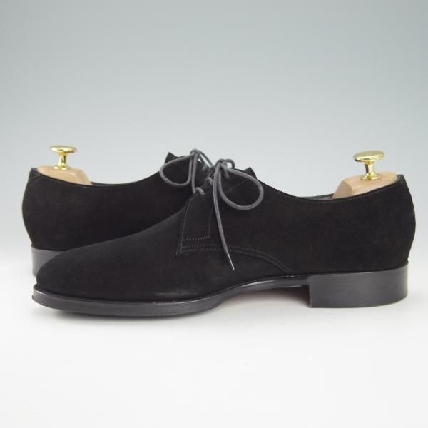 極美品★(英)FOSTER&SON/フォスター&サン 5.5E【定価￥148,500-★HOLKHAM/05ラスト】プレーントゥ/Vフロント/スエード/黒/メンズ★g794