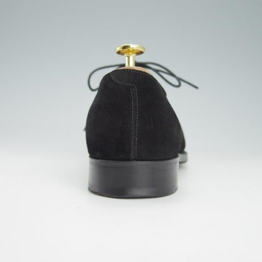 極美品★(英)FOSTER&SON/フォスター&サン 5.5E【定価￥148,500-★HOLKHAM/05ラスト】プレーントゥ/Vフロント/スエード/黒/メンズ★g794