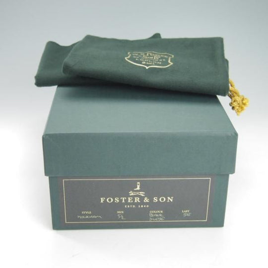極美品★(英)FOSTER&SON/フォスター&サン 5.5E【定価￥148,500-★HOLKHAM/05ラスト】プレーントゥ/Vフロント/スエード/黒/メンズ★g794