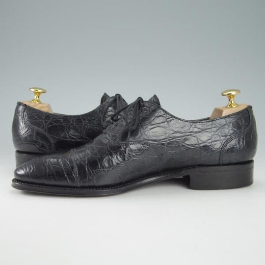 極美品★(スペイン製)CARMINA/カルミナ SIZE 6.5【モデル定価￥181,500-★クロコダイル/トレーディングポスト別注】DEIAラスト/黒★g796