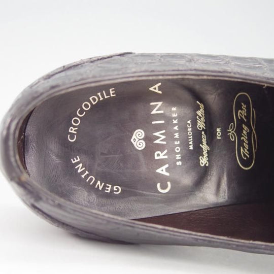 極美品★(スペイン製)CARMINA/カルミナ SIZE 6.5【モデル定価￥181,500-★クロコダイル/トレーディングポスト別注】DEIAラスト/黒★g796