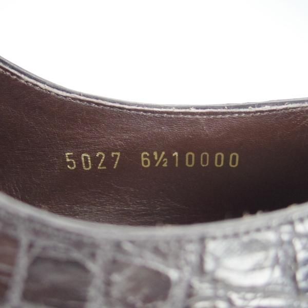 極美品★(スペイン製)CARMINA/カルミナ SIZE 6.5【モデル定価￥181,500-★クロコダイル/トレーディングポスト別注】DEIAラスト/黒★g796