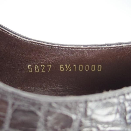 極美品★(スペイン製)CARMINA/カルミナ SIZE 6.5【モデル定価￥181,500-★クロコダイル/トレーディングポスト別注】DEIAラスト/黒★g796