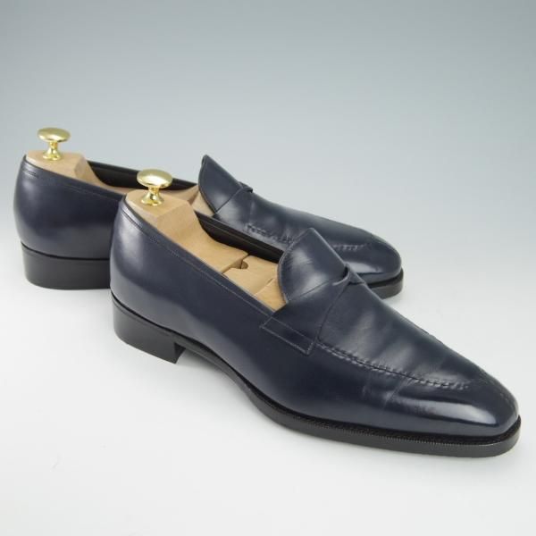 極上★(英)ガジアーノ&ガーリング 6.5E【モデル定価￥242,000-★ANTIBES/アンティーブス】KN14ラスト/ローファー/紺/GAZIANO&GIRLING★g797