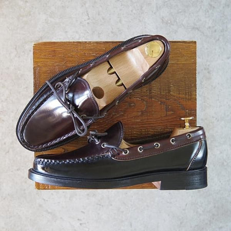 未使用★(米)YUKETEN/ユケテン 8C【定価￥118,800-★コードバン仕様/(米)ホーウィン社】705SP/モカシン/ローファー/黒×赤茶★g815