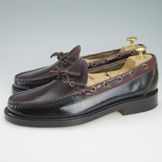 未使用★(米)YUKETEN/ユケテン 8C【定価￥118,800-★コードバン仕様/(米)ホーウィン社】705SP/モカシン/ローファー/黒×赤茶★g815