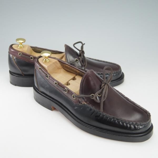 未使用★(米)YUKETEN/ユケテン 8C【定価￥118,800-★コードバン仕様/(米)ホーウィン社】705SP/モカシン/ローファー/黒×赤茶★g815