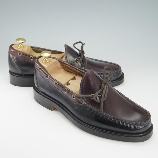 未使用★(米)YUKETEN/ユケテン 8C【定価￥118,800-★コードバン仕様/(米)ホーウィン社】705SP/モカシン/ローファー/黒×赤茶★g815