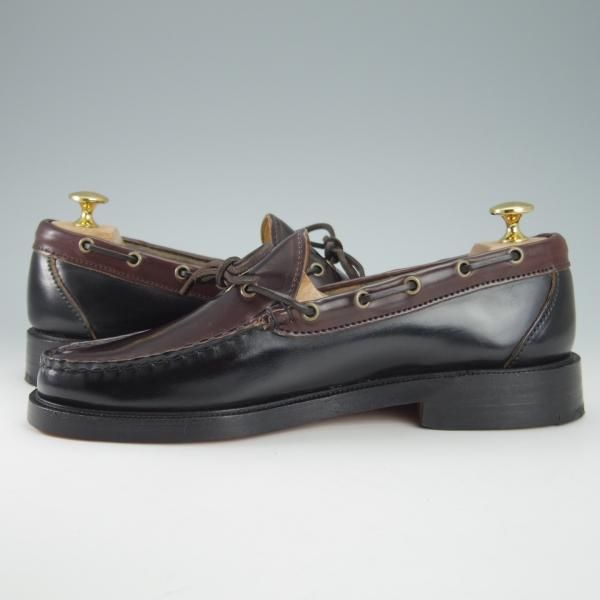 未使用★(米)YUKETEN/ユケテン 8C【定価￥118,800-★コードバン仕様/(米)ホーウィン社】705SP/モカシン/ローファー/黒×赤茶★g815