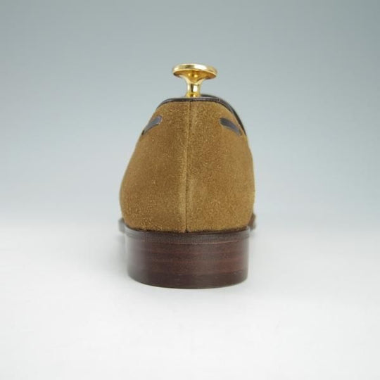 未使用★Perfetto/ペルフェット SIZE 6.5【★タッセルローファー/スエード】スリッポン/茶×濃茶/メンズ★g816