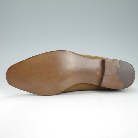 未使用★Perfetto/ペルフェット SIZE 6.5【★タッセルローファー/スエード】スリッポン/茶×濃茶/メンズ★g816