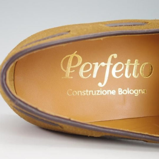 未使用★Perfetto/ペルフェット SIZE 6.5【★タッセルローファー/スエード】スリッポン/茶×濃茶/メンズ★g816