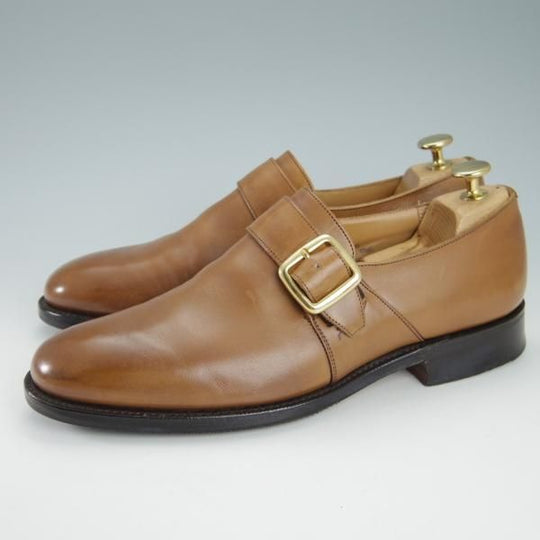 ★チャーチ 70F/UK7【貴重★100ラスト/Westbury】ウェストバリー/4都市ロゴ/モンクストラップ/カーフ/茶/メンズ/Church's★g820