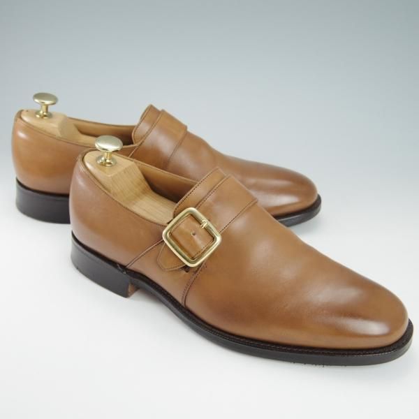 ★チャーチ 70F/UK7【貴重★100ラスト/Westbury】ウェストバリー/4都市ロゴ/モンクストラップ/カーフ/茶/メンズ/Church's★g820