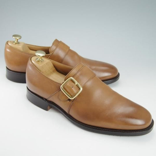 ★チャーチ 70F/UK7【貴重★100ラスト/Westbury】ウェストバリー/4都市ロゴ/モンクストラップ/カーフ/茶/メンズ/Church's★g820