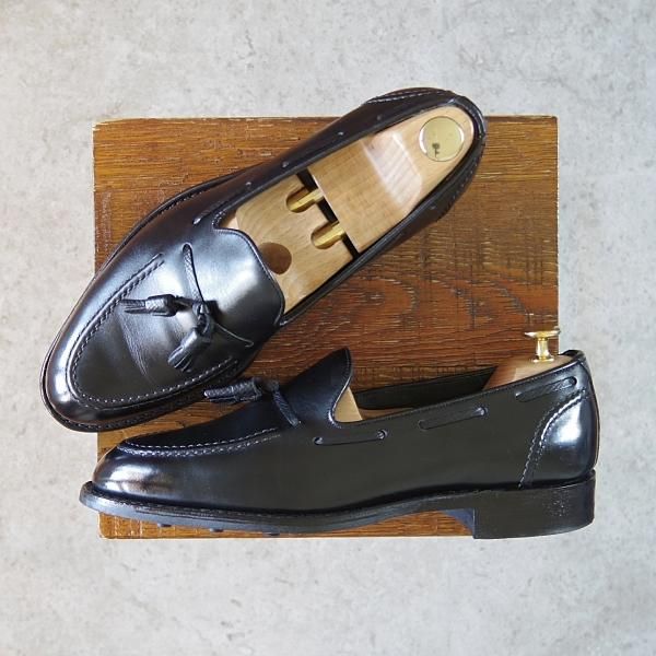 極美品★(英)チーニー 7F【定価￥78,100-★ダイナイトソール仕様/HARRY R】ハリー/214ラスト/タッセルローファー/黒/CHEANEY★g822