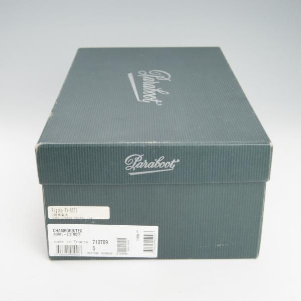 極上★パラブーツ SIZE 5【定価￥71,500-★シャンボード/CHAMBORD】TEXソール/リスレザー/NOIR/黒/Uチップ/メンズ/Paraboot★g823