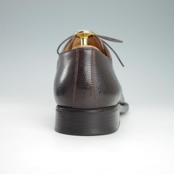 美品★(伊)タニノクリスチー SIZE 7.5【定価15万以上★ブラックラピド製法/プレーントゥ】グレインレザー/濃茶/メンズ/TANINO CRISCI★g829
