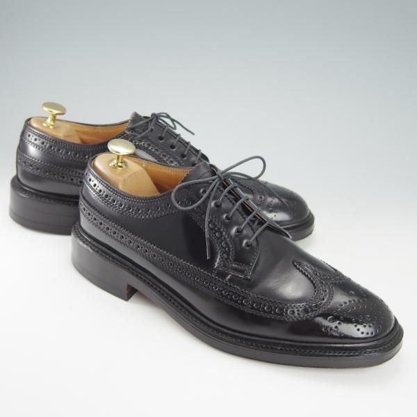極上★リーガル 24.5EE【貴重★水染めコードバン仕様/インペリアルグレード】ロングウイング/黒/Shell Cordovan/メンズ/REGAL★g830