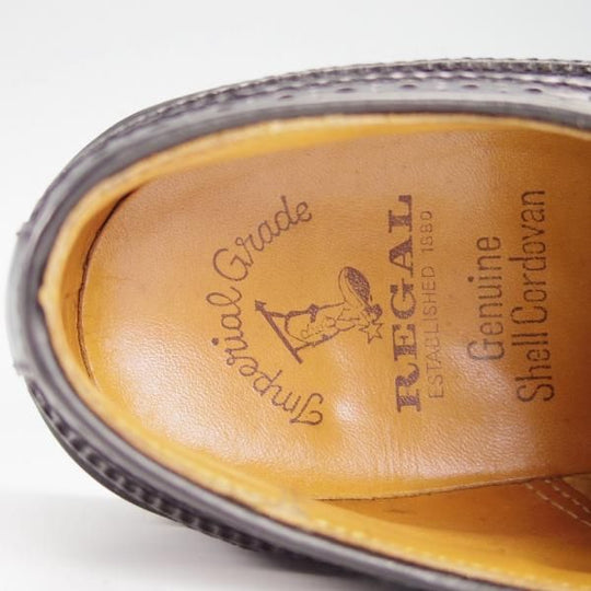 極上★リーガル 24.5EE【貴重★水染めコードバン仕様/インペリアルグレード】ロングウイング/黒/Shell Cordovan/メンズ/REGAL★g830